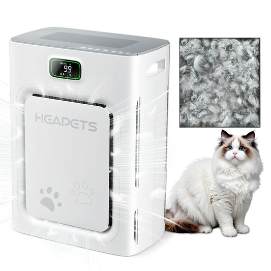 Pet Air Purifier for Home Large Room 2500 sq ft, H13 HEPA Washable Double-Sided Filter,Air Cleaner for Pet Hair Dander Odor Allergies Pollutant Smoke Dust,PM2.5 Air Quality Monitor,Auto Mode,P358 Grey