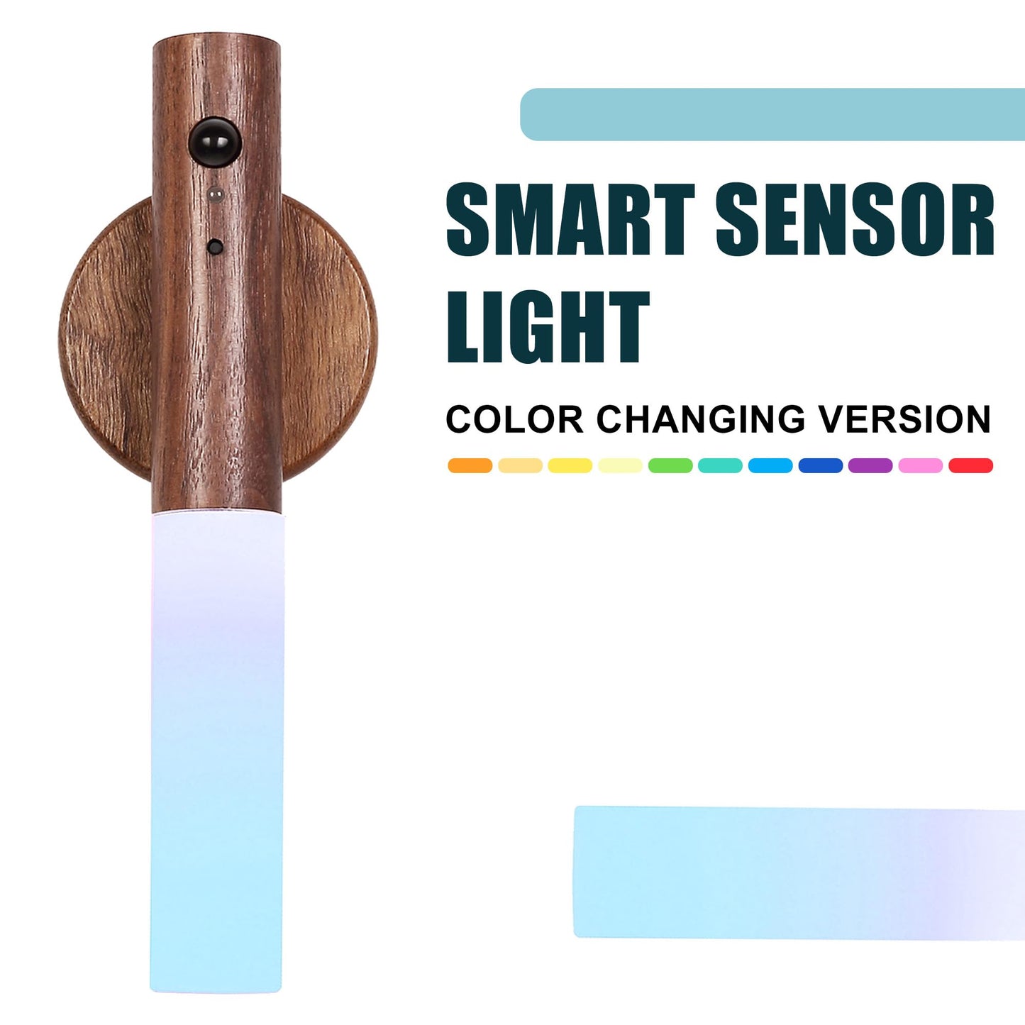 Landgoo Modern Wood Wall Sconce With Motion Sensor & Rgb Led Lights  Wireless Battery Operated Indoor Lighting For Living Room/Kitchen D?Cor