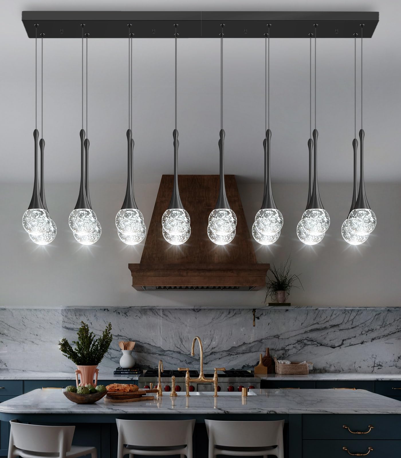 16 Lights Modern Glam Crystal Chandelier For High Ceiling Led Dimmable Pendant Light For Staircase Foyer Enterway Living Room Chandelier Lighting Black