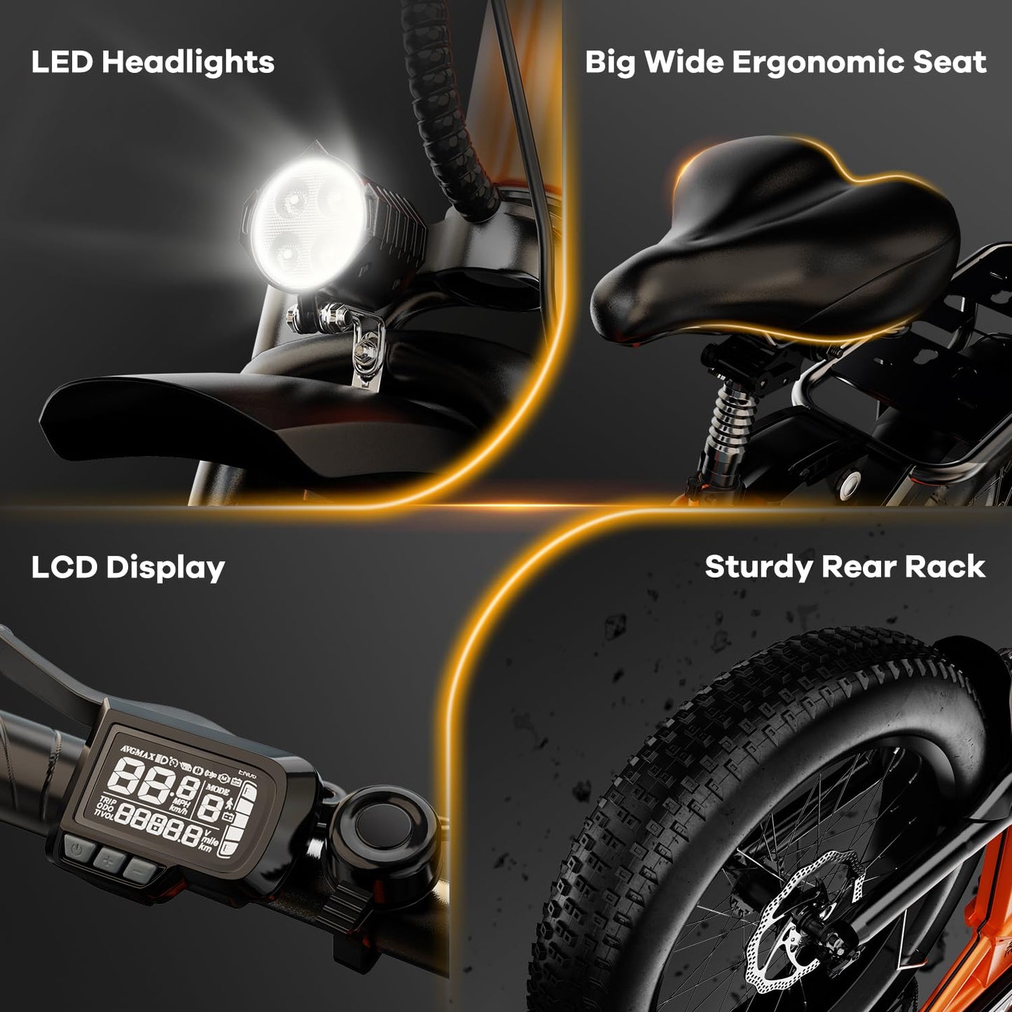 YorkE 1000W Folding Electric Bike, 48V 20AH Large Removable Battery E Bike, 30+MPH, 80 Miles Max Range, 20" Fat Tire Electric Bike for Adults, Adult Electric Bicycles for Commute,Green