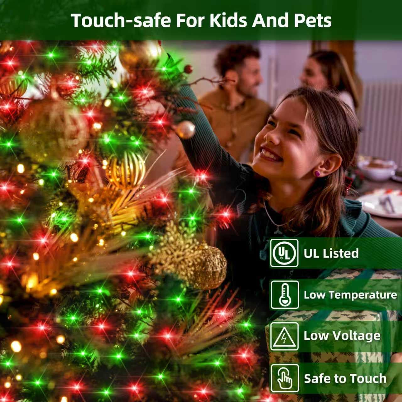 1500Led Christmas Lights Outdoor Use  470Ft 12 Modes Red And Green Led String Lights With Timer Dimmable  Waterproof Christmas Tree Lights For Xmas Patio Yard Fence Balcony Garden Party Decor