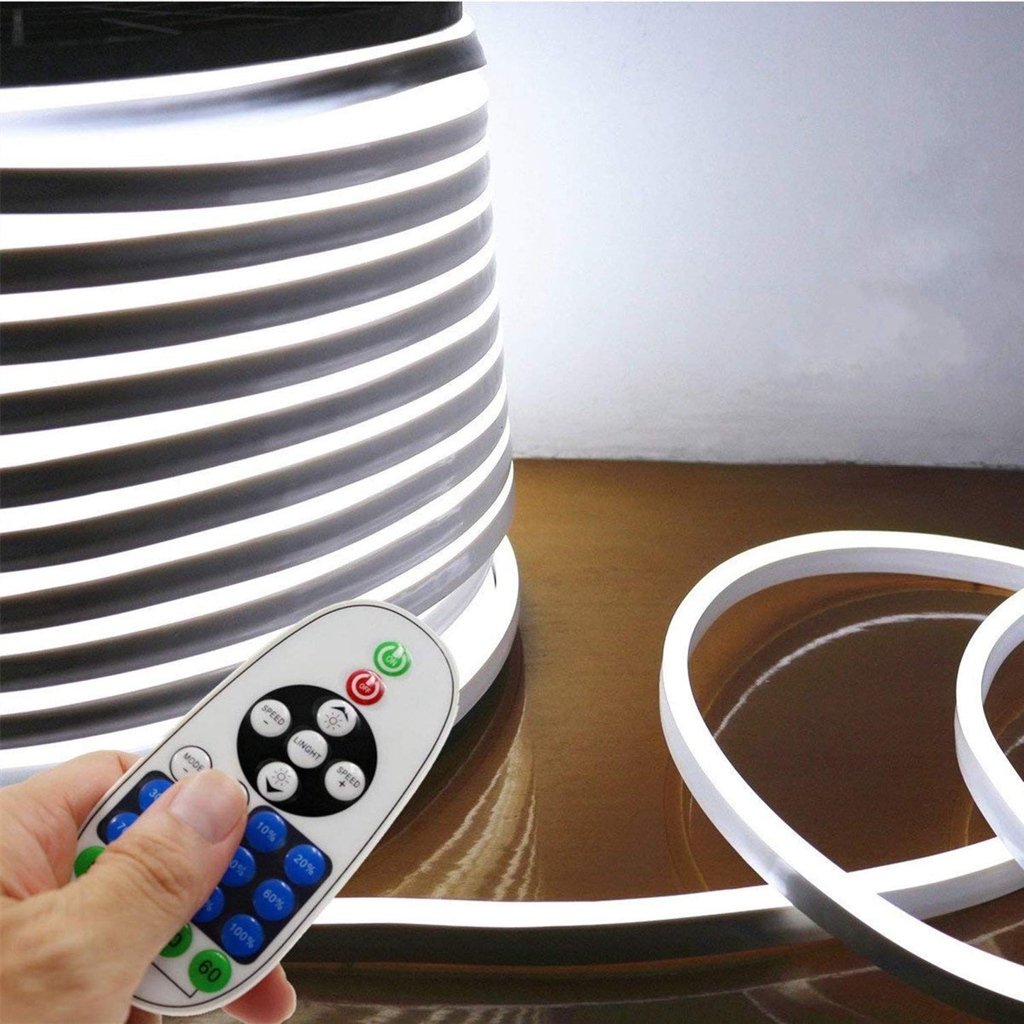 IEKOV LED Neon Light, Dimmable Waterproof 2835 SMD Rope Light, 40m/131.2ft, White, Model NEON LIGHT-W-40M