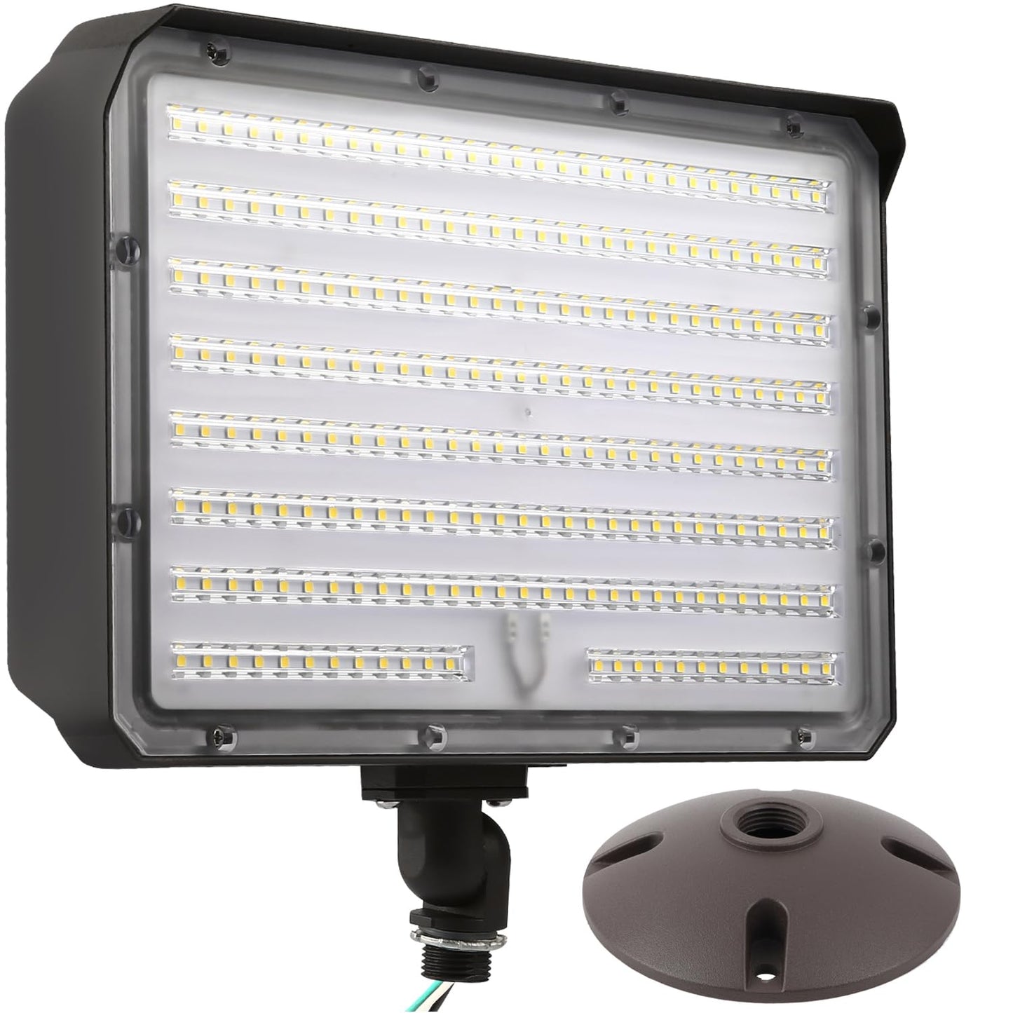 180W Outdoor Led Flood Light Dusk To Dawn With Knuckle  25200Lm 1500W Equivalent  100-277V 5000K Daylight  Etl Commercial Led Flood Light Fixture  Outdoor Security Lighting For Landscape/Parking Lot
