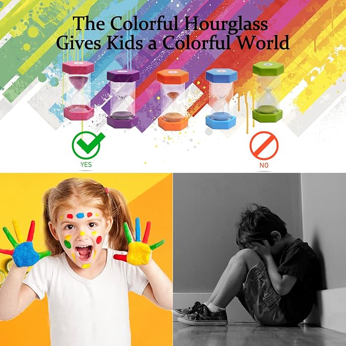 10 Minutes Sand Timer, Hourglass Timer, Sand Clock for Kids, Colorful Sand Watch, Sandglass Timer, Visual Timer for Home Office Kitchen Decor (Purple)