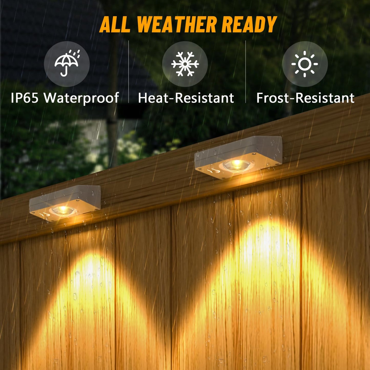 Niorsun Solar Fence Lights Outdoor Waterproof Warm & Cool White Rgb 8 Pack Led Spot Lens Deck Lights 9 Mode Solar Powered Wall Lighting Decor For Outside Patio Step Backyard Railing Pool White