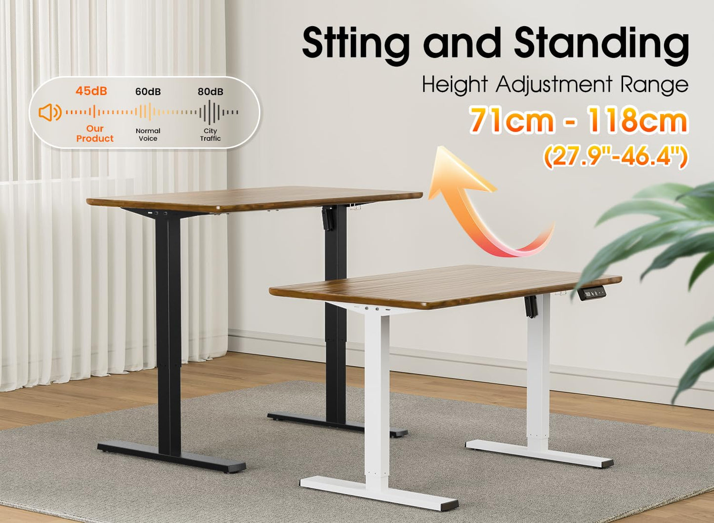 Xyndyx 330 lbs Capacity Dual Motor Electric Standing Desk Frame, Height Adjustable Sit Stand up Desk Legs Base Workstation, Anti-Collision Function, 2 Hooks, Black Frame Only