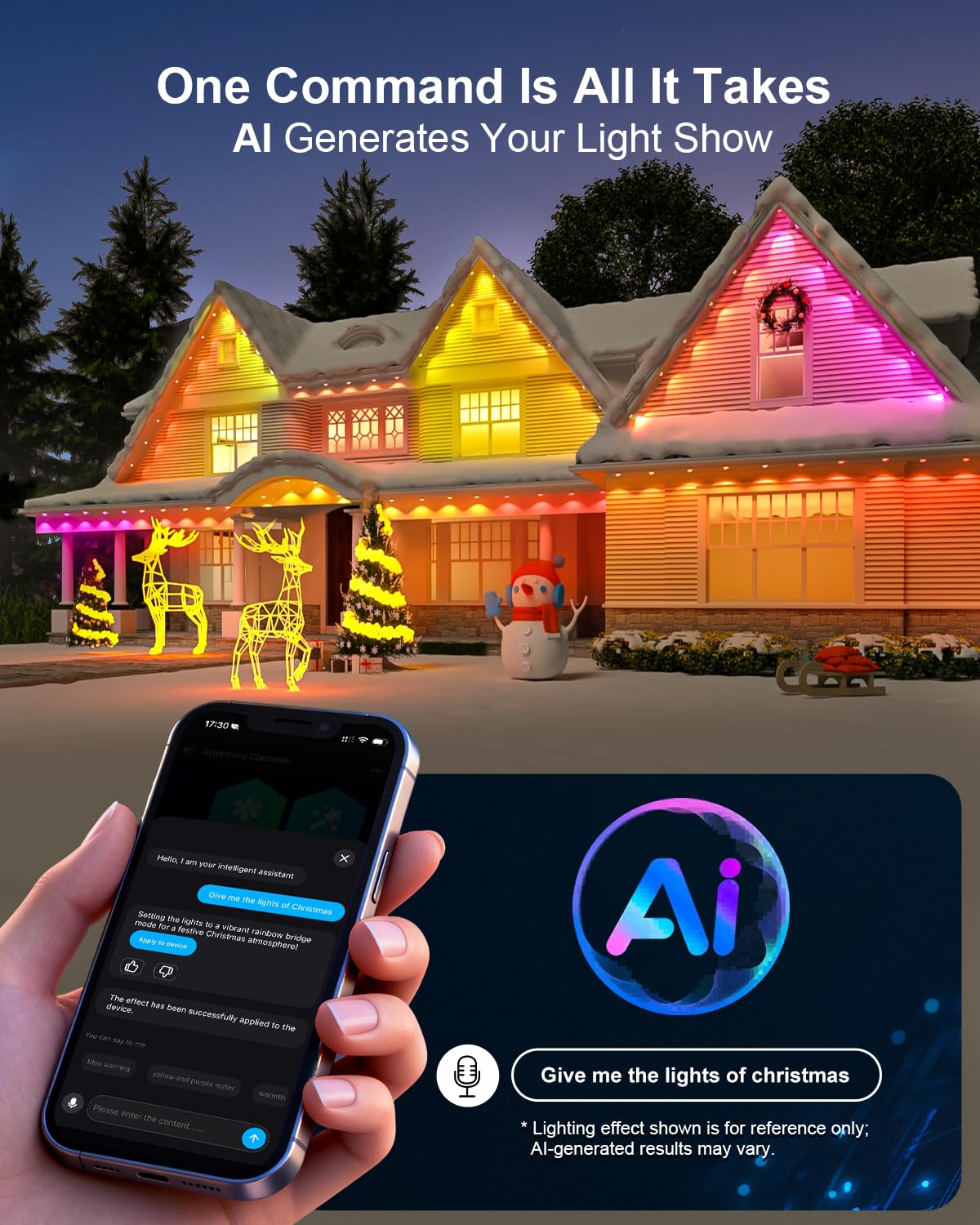 Tropwellhouse Permanent Outdoor Light Pro  200Ft With 144 Rgb+Ic Led Lights  90 Scene Modes  Ai Light Design  Ip67 Waterproof For Halloween Christmas Decor And Daily Lighting  Work With Alexa  Google
