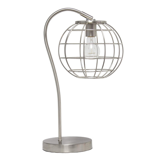 Elegant Designs LT2068-BSN Metal Table Desk Lamp, Brushed Nickel Finish
