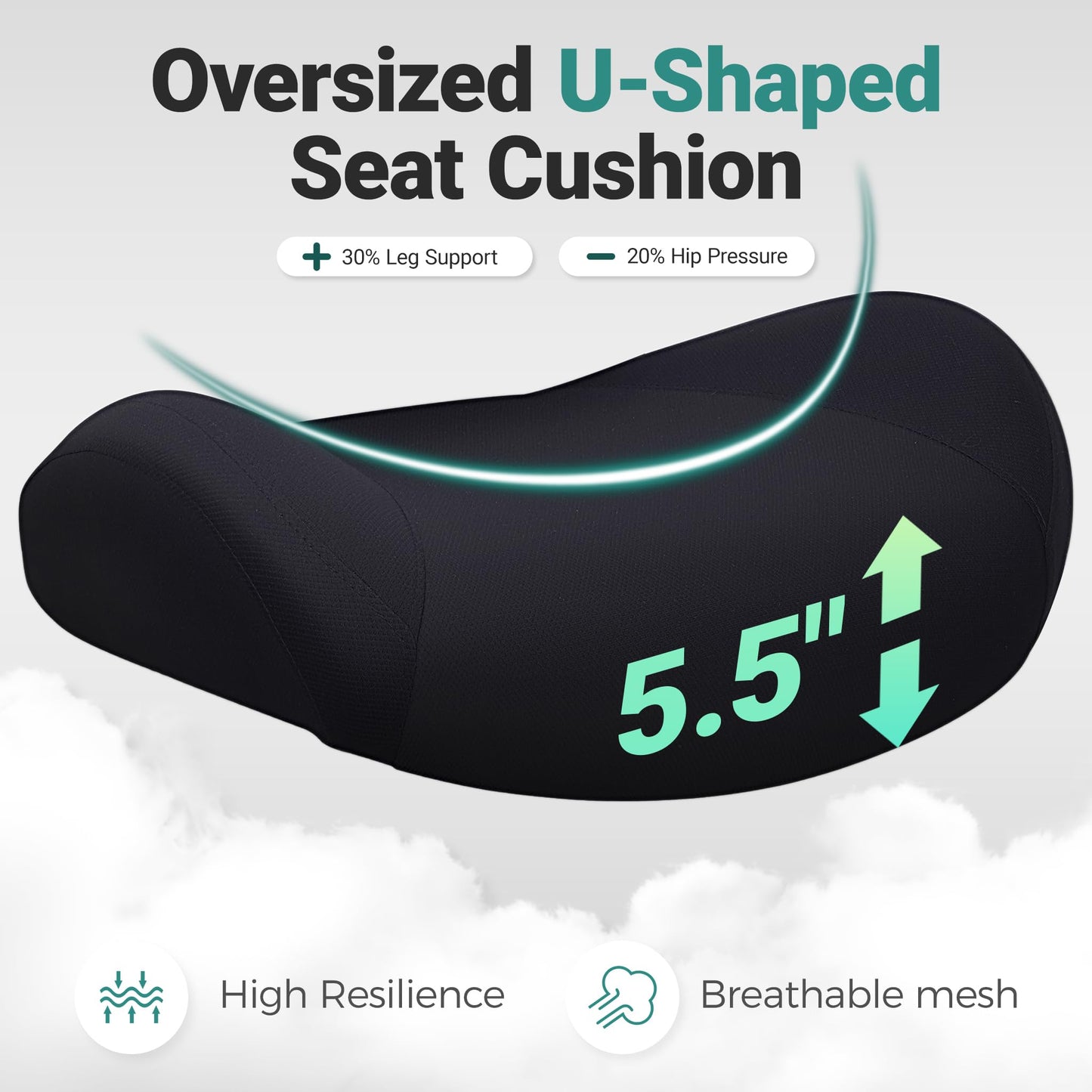 Big and Tall Home Office Desk Chair 500lb Capacity for Heavy People, Ergonomic Wide Mesh Desk Chair with Stepless Recline & Lock, 5.5" Thick Cushion, High Back, Adjustable Height & Armrests