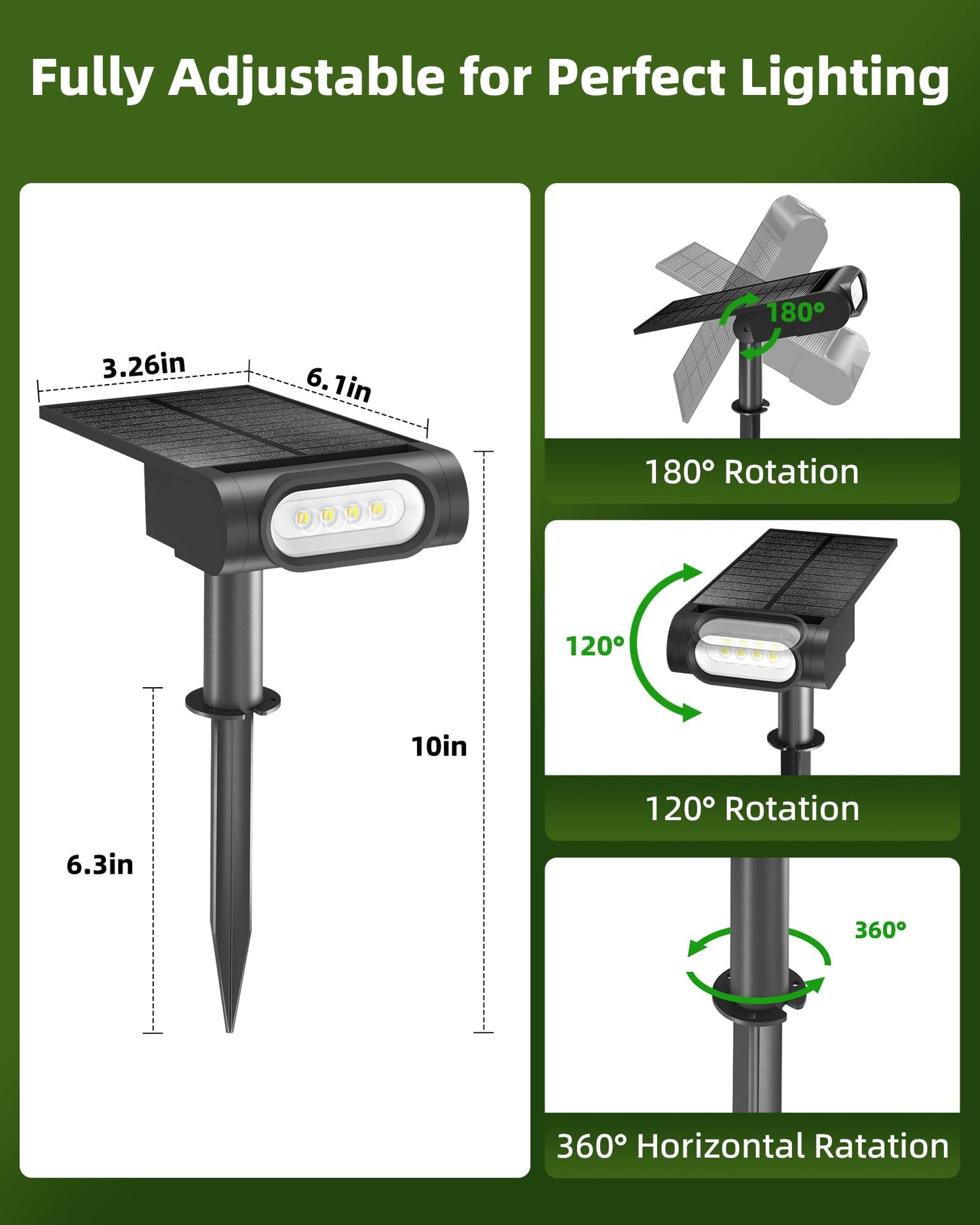 Ezvalo Solar Spot Lights Outdoor Waterproof Ip67  3 Lighting Modes Landscape Spotlights  Efficient King-Size Leds  Solar Powered For Garden Yard Pathway (6Pack-Warm White)