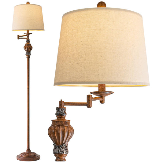G-Safava 61  Vintage Floor Lamp With 350?Adjustable Swing Arm  Standing Lamp For Bedroom Living Room Bedside Tall Lamp Nightstand Retro Farmhouse Mid Century Lamp Light Home D?Or Office Gifts