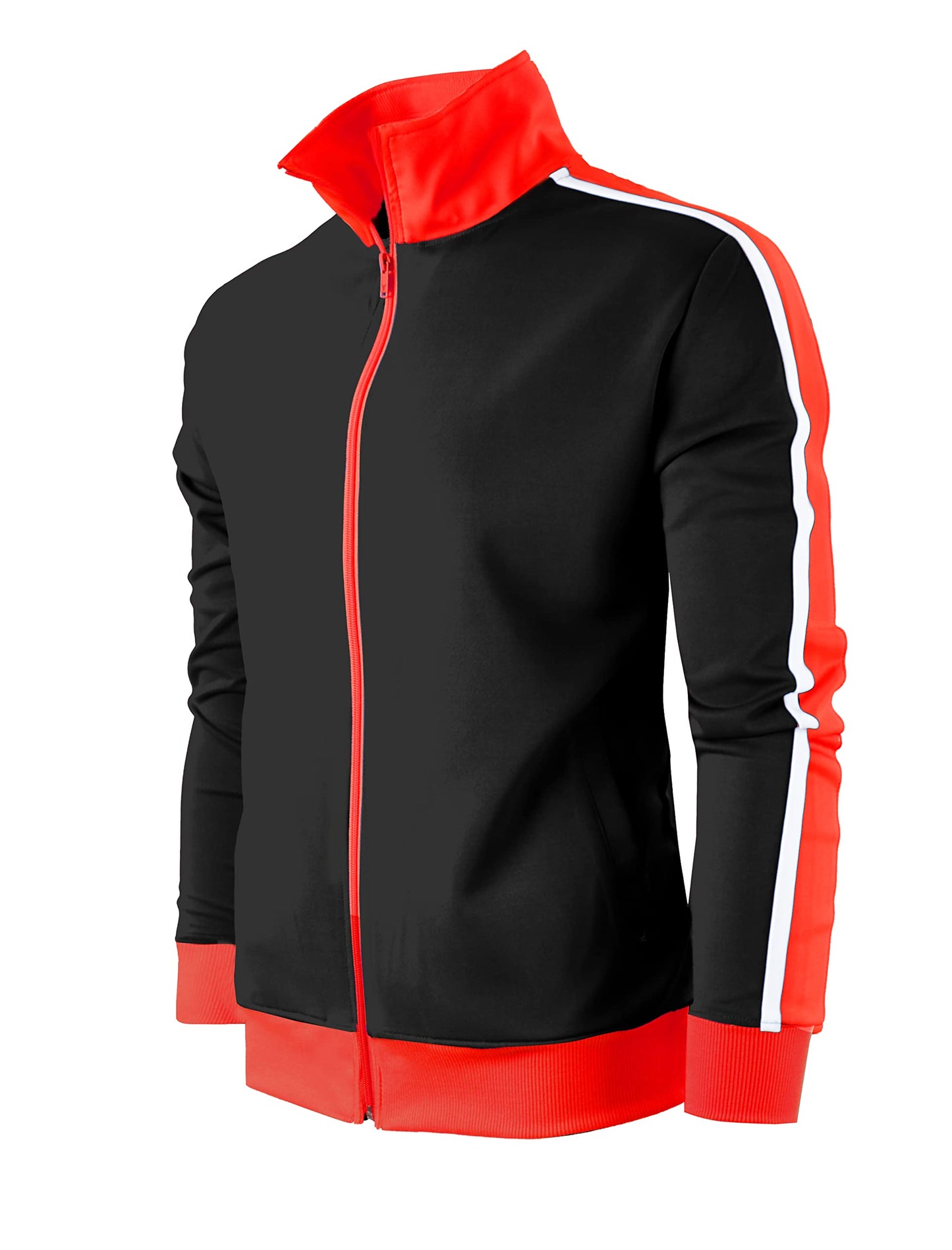 SCREENSHOT Mens Hip Hop Premium Slim Fit Comfort Track Jacket - Athletic Fitness Fashion Urban Lifestyle Streetwear Top