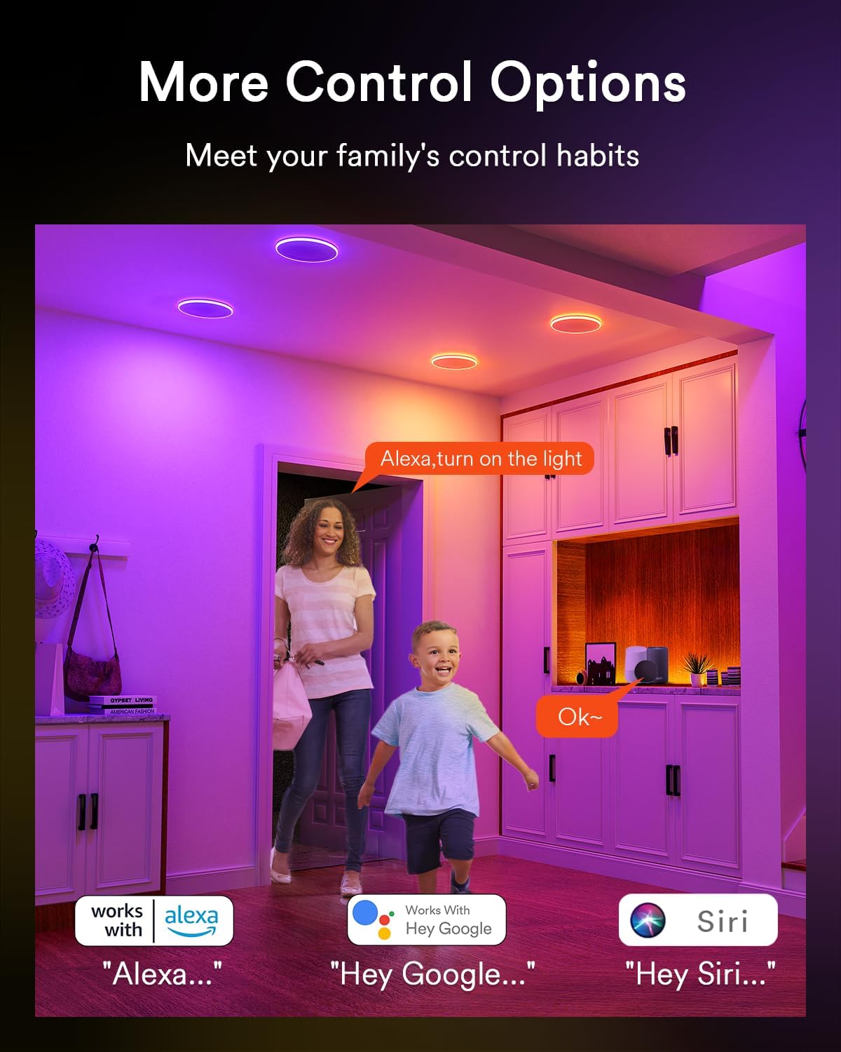 Lumary Rgbai Smart Recessed Lighting 4 Inch With Gradient Accent And Night Ring  9W 780Lm Wifi Canless Wafer Downlight With Junction Box  Led Downlight Work With Alexa/Google Assistant/Siri  1Pcs
