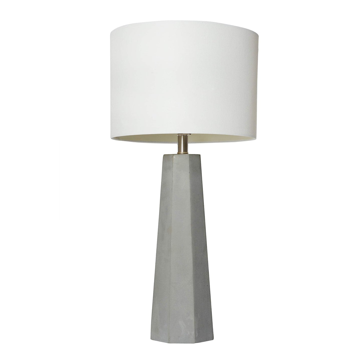 Elegant Designs Concrete Table Lamp, Fabric Shade, 14inL x 14inW x 30.5inH, White, Model LT3324-WHT