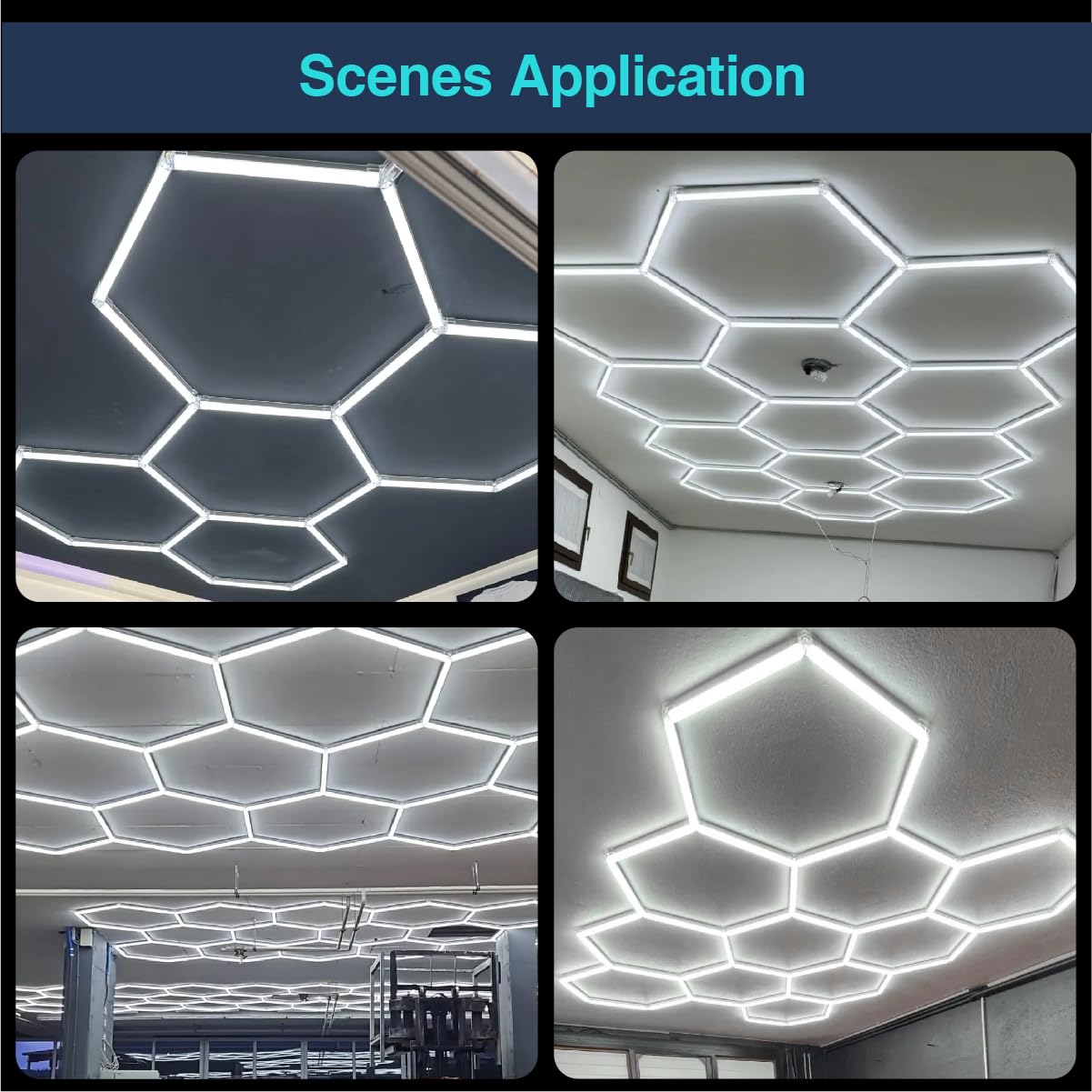 Cezelux 5 Pack Hexagon Garage Light Connectors 90 X Connector 2 Pin 4 Way Led Garage Light Celling Accessories Replacement/Spare For Honeycomb Lighting Systems (5 Pack X Connector)
