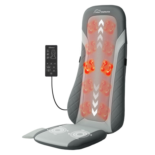 Snailax Shiatsu Back Massager with Heat,Full Back Massager for Pain Relief Deep Tissue,Longer Massage Chair Pad,Back Kneading Shiatsu or Rolling Massage for Chair