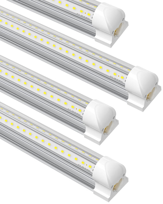 Suslum 4-Pack T8 Led Shop Light 4Ft  42W 6300 Lumen 6000K Cool White  4 Years Warranty  Linkable And Plug And Play Lights For Garage Ceiling Workshop Commercial Lighting