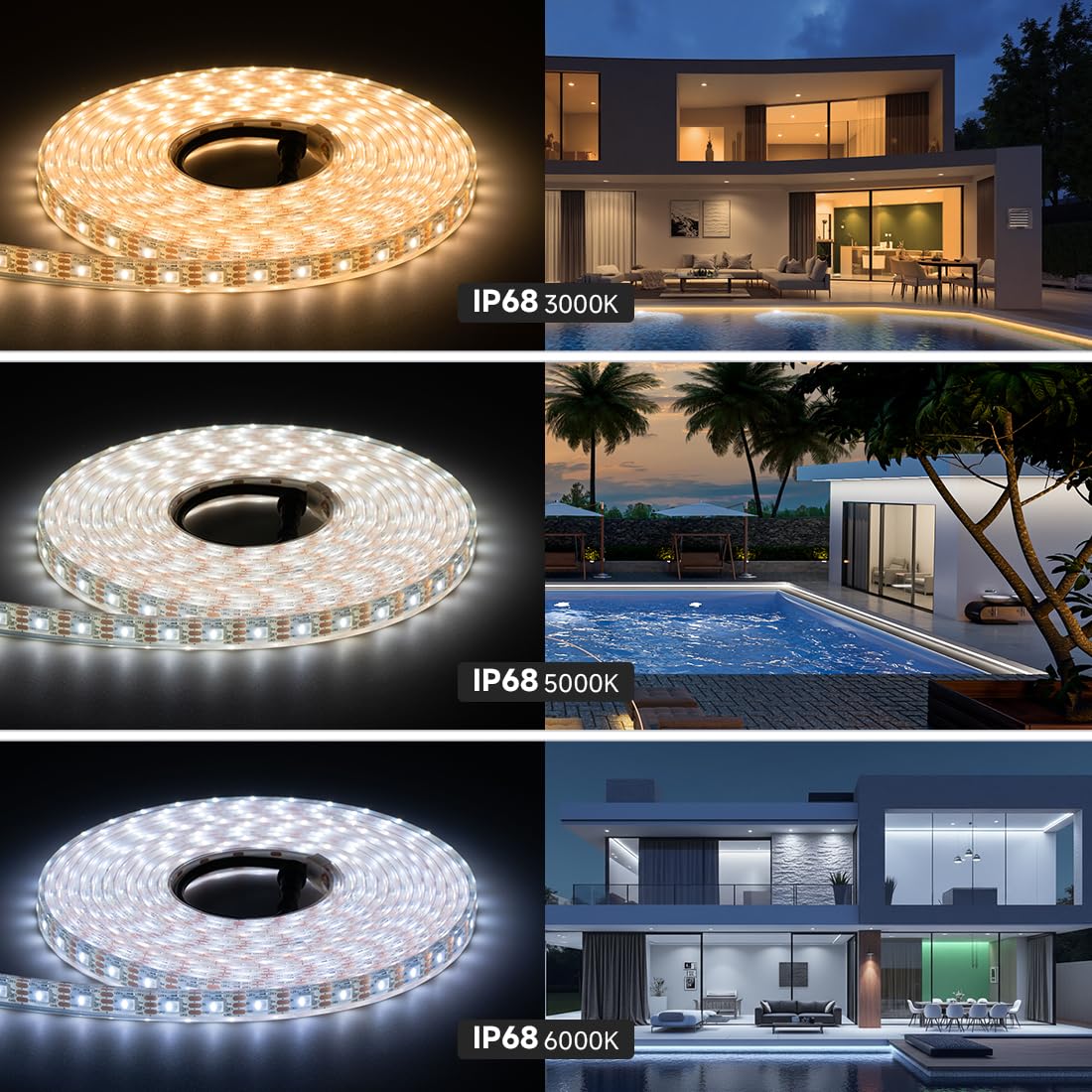 Btf-Lighting Sk6812(Similar Ws2812B) Rgbw Rgb+Cool White(6000K) Individually Addressable Dc12V 16.4Ft 60Led/M 4 Colors In 1 Light Dream Color Led Strip Ip68 White Pcb(No Adapter Or Controller)