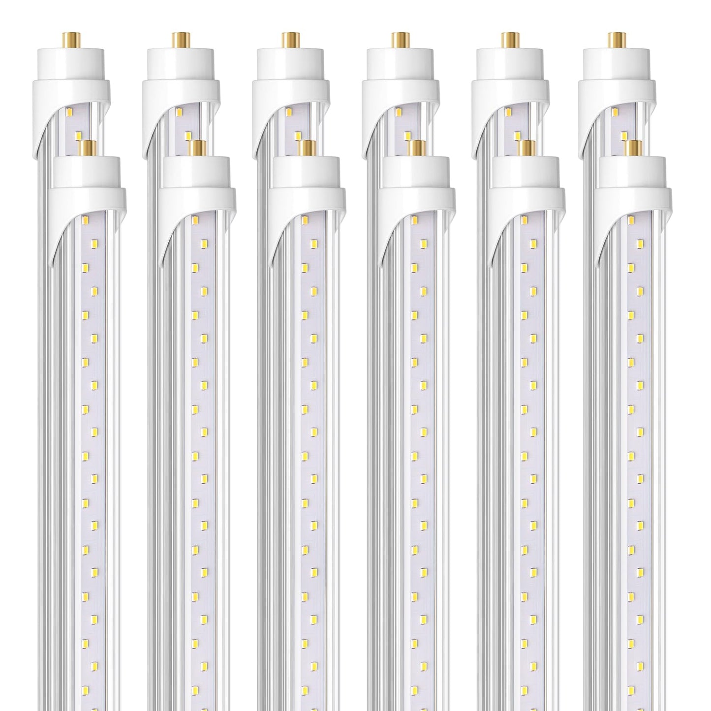 Barrina 8 FT LED Tube Lights, 44W 5500lm, Daylight White 5000K, Aluminium and PC, 12 Pack, Model INWT804022600Dc