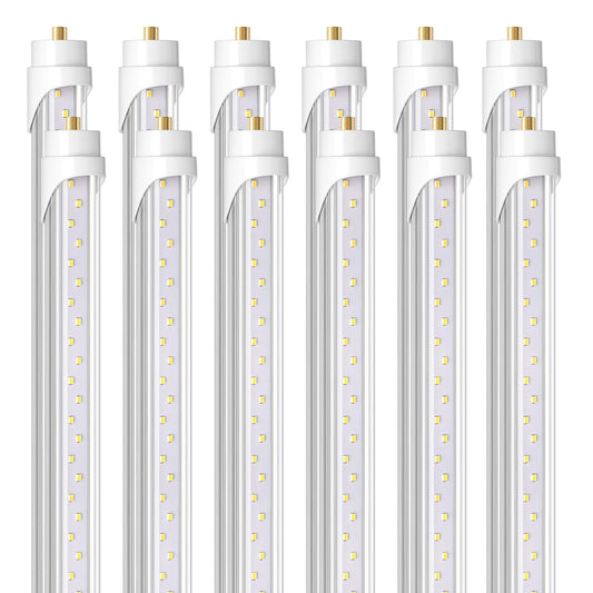 Barrina 8 FT LED Tube Lights, 44W 5500lm, Daylight White 5000K, Aluminium and PC, 12 Pack, Model INWT804022600Dc