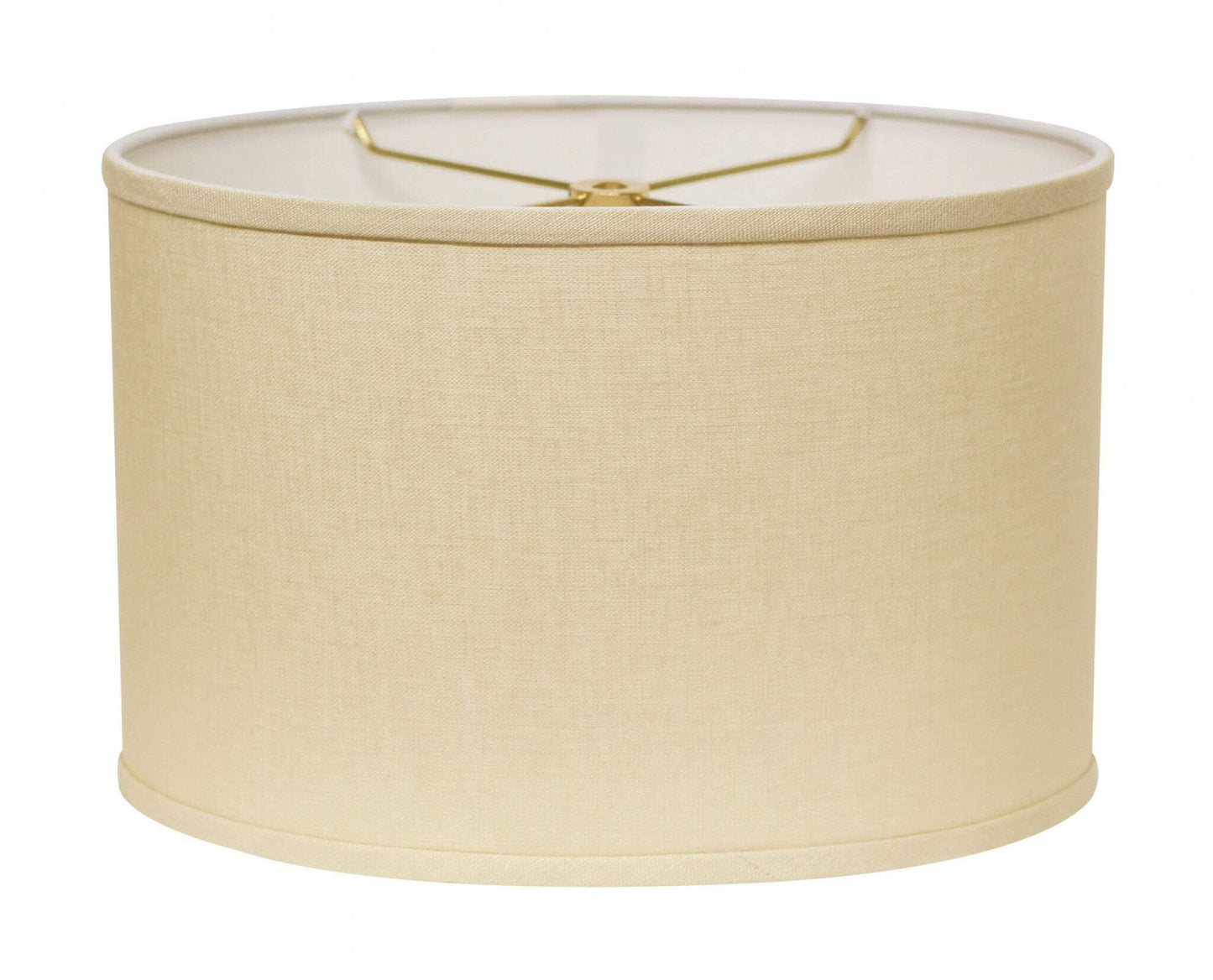HomeRoots Oval Linen Lampshade, 12 in, Parchment Beige, Warm White