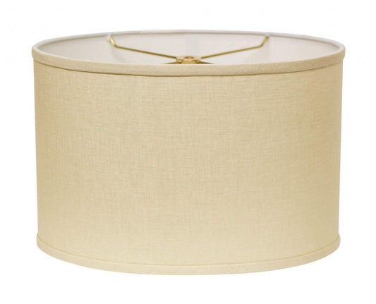 HomeRoots Oval Linen Lampshade, 12 in, Parchment Beige, Warm White