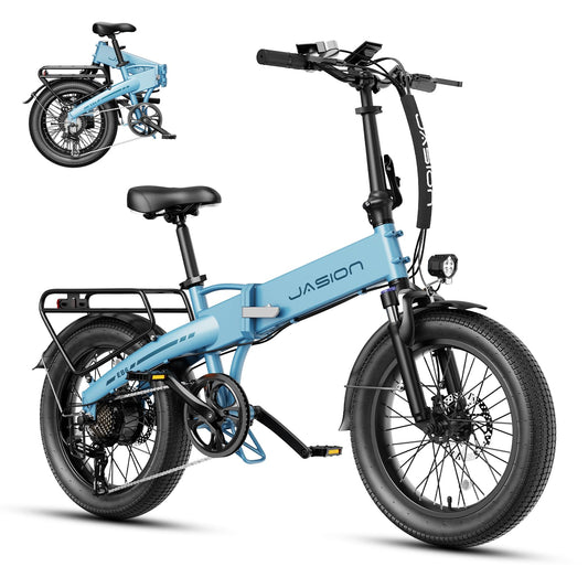 Jasion EBS Electric Bike for Adults, 1000W Peak Motor up to 23 MPH Top Speed Ebike, Aluminum 20'' Fat Tire Electric Bike Built-in 48V Removable Battery with 45 Max Miles, Folding Ebikes for Adults