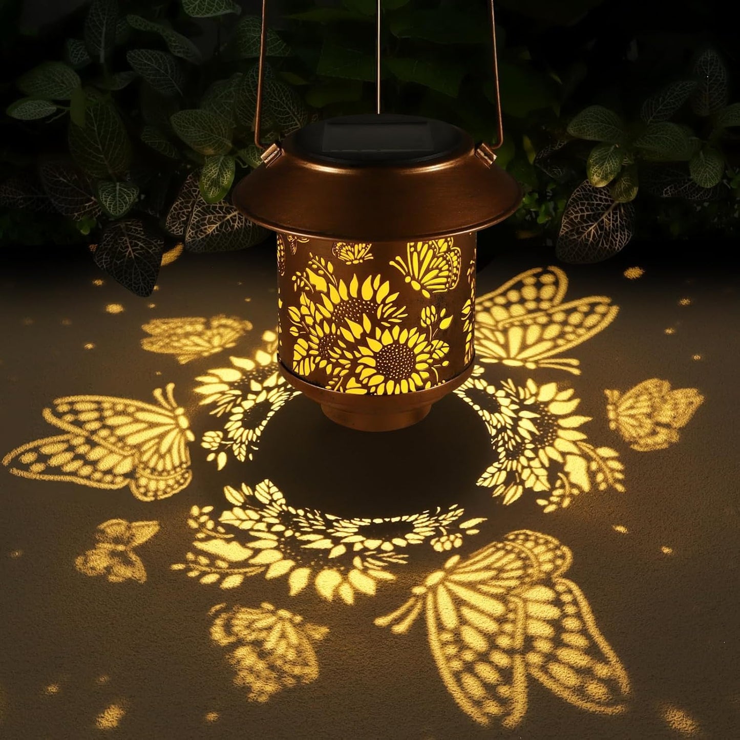 Solar Lantern Outdoor Hanging Lights Gifts For Women Mom Metal Garden Decor Outside Waterproof Led Lanterns For Patio(Butterfly-2Pack)