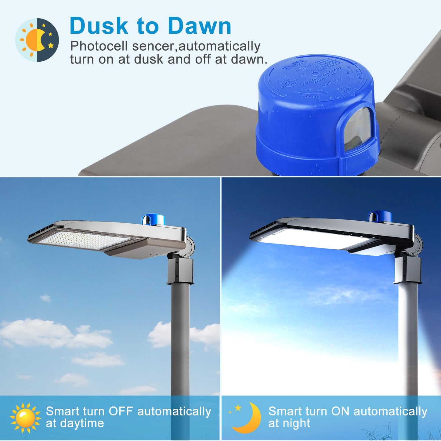Lightdot 2Pack 600W Parking Lot Lighting 90000Lm(150Lm/W) 5000K Led Pole Lights Outdoor With Dusk To Dawn Etl Ip65 Led Parking Lot Lights Outdoor Pole Mount- 7Yrs Warranty