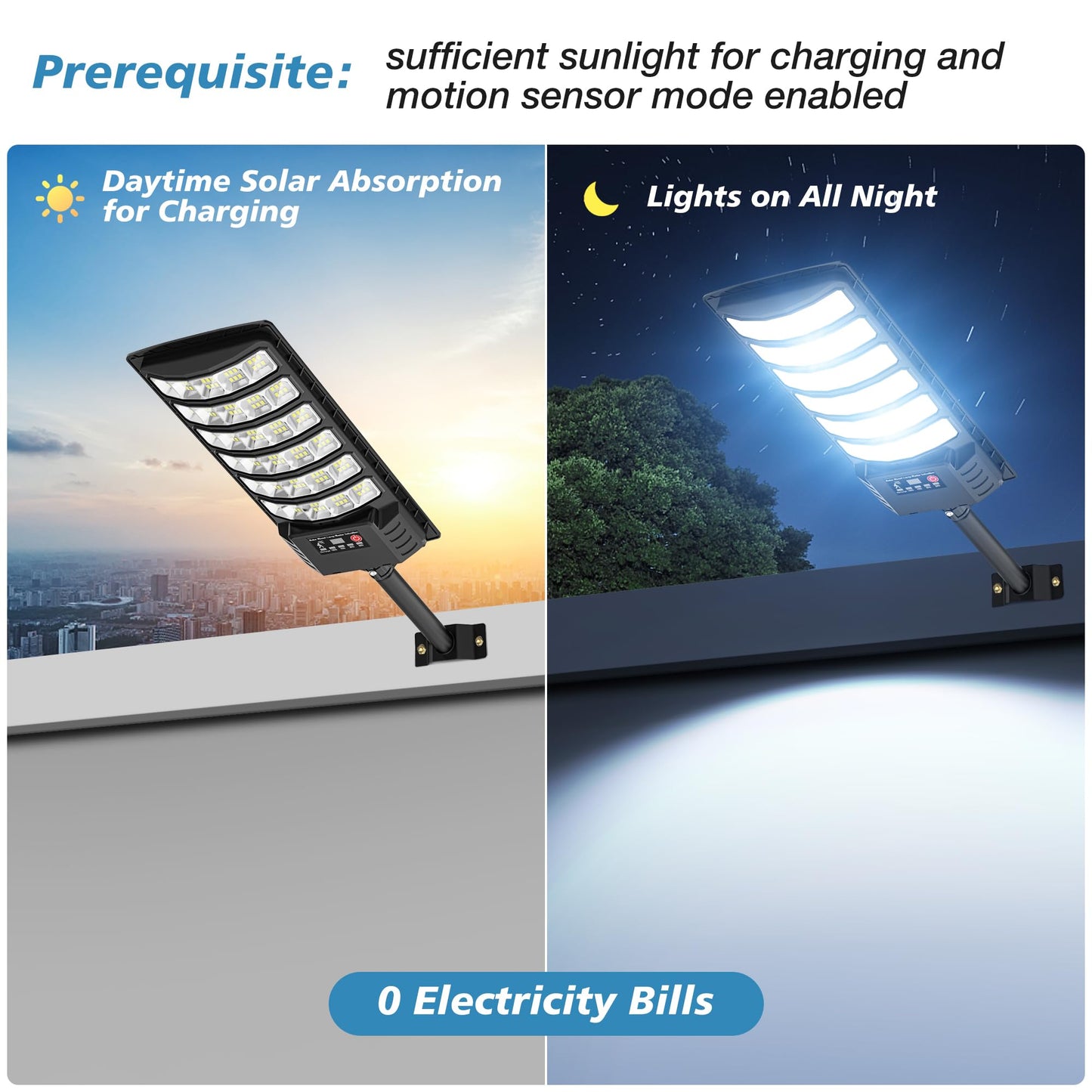 Okpro Solar Lights Outdoor Waterproof - Wide Angle Solar Street Lights Outdoor Dusk To Dawn With Motion Sensor And Remote Control  Commercial Led Security Street Light Ip67 Waterproof 4-Pack