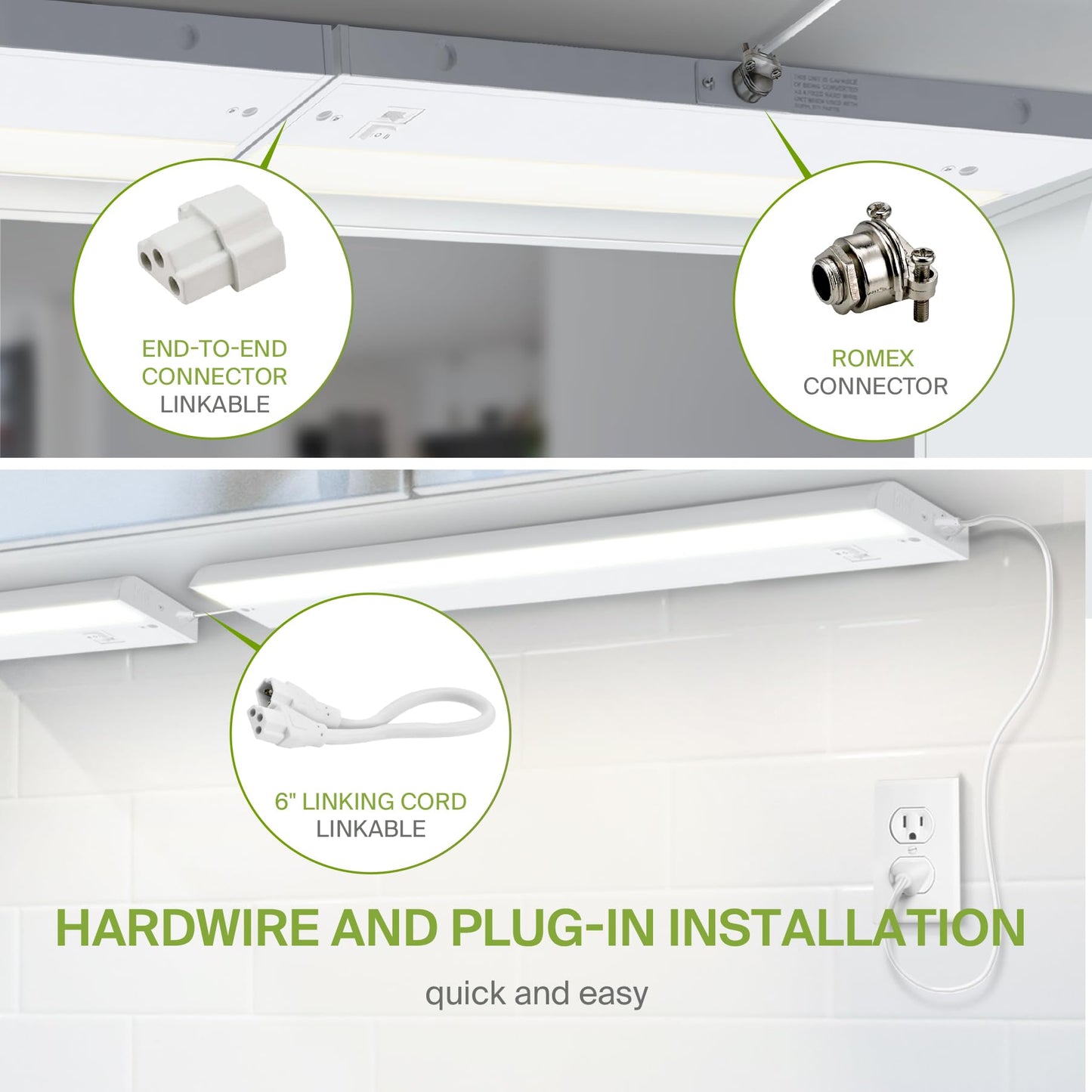 Asd Led Under Cabinet Lighting 32 Inch  Dimmable  Hardwired Or Plug-In Installation  3 Color Levels- 2700K/3000K/4000K  Linkable Kitchen Under Counter Lighting  Etl & Energy Star  White  12 Pack