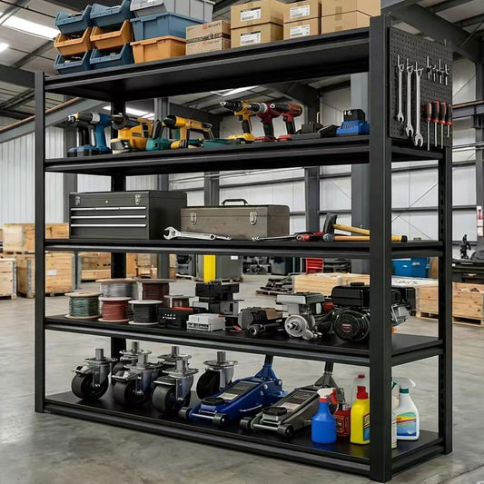 Storage Shelves with Pegboard,72“*48" Wide 24”Heavy Duty Garage Shelving Units and Storage,Metal Shelving Adjustable Shelves,Garage Storage Rack,Industrial Utility Organization For Kitchen,Pantry