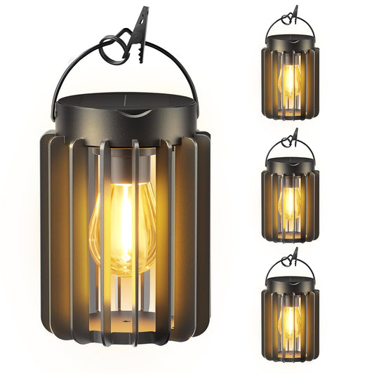 Ahaorigin Solar Lanterns Outdoor Waterproof  Brighter Up To 12 Hrs Outdoor Hanging Solar Lights  Outside Hanging Lanterns For Garden Porch Patio Yard Decor  Gifts For Women Mom Father Black  4 Pack
