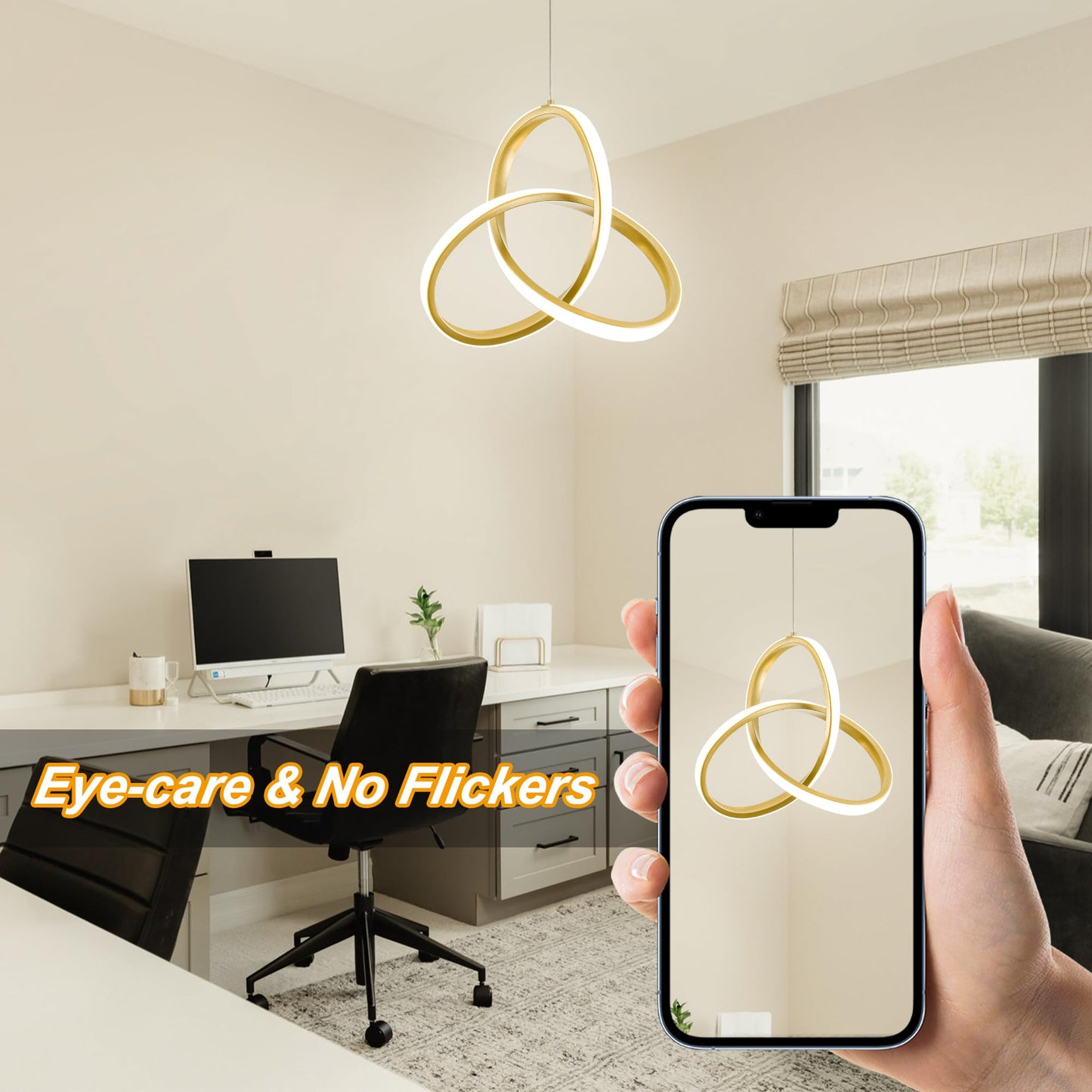 Mayna Spiral Kitchen Pendant Lighting  4000K Modern Led Pendant Lighting  18W Adjustable Height Island Light Fixture For Kitchen Bedroom Kitchen Island Cafe  1 Pack (Gold)