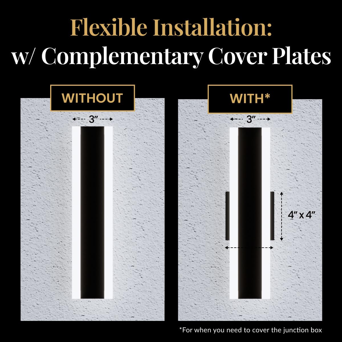 ?????? ???????????????? Haylen | Waterproof Outdoor Wall Light  Led Dimmable With Remote 3000K-6000K  Long Outdoor Porch Lights  Wired Lighting Fixture  Patio Exterior Wall Sconce  2-Pack (Black  24)