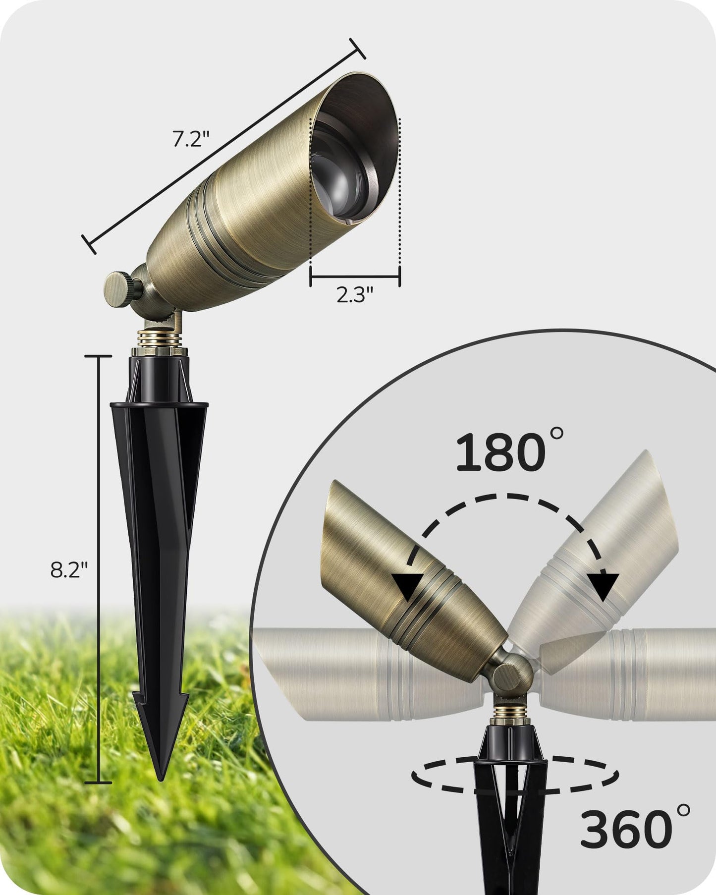 Edishine Solid Brass Landscape Spotlights  12V Led Low Voltage Landscape Lights  3Cct Mr16 Bulb Included  Bronze Heavy Duty Waterproof Spot Lights Outdoor Lighting For Garden Yard Tree  4 Pack