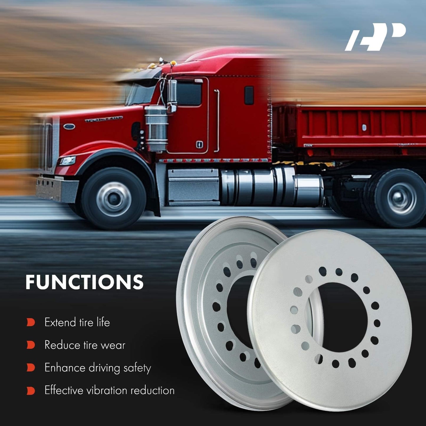 A-Premium 4Pcs Auto Wheel Balancer Compatible with Light Duty Trucks/Bus/Motorhome/Trailers/RVs Have 323 mm Wheel