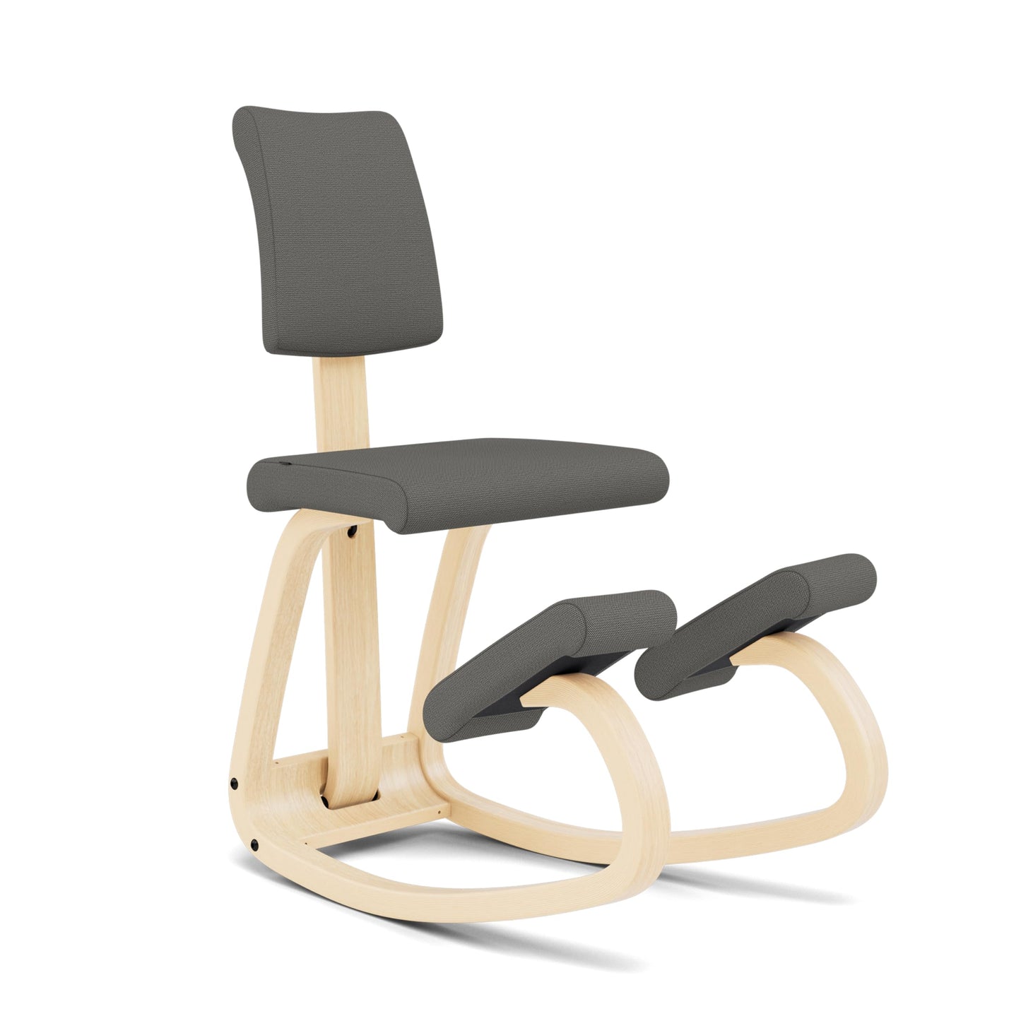 Varier Variable Plus Ergonomic Kneeling Chair with Backrest Natural/Grey| Active Sitting Posture Support Home Office Desk Chair | 10 Year Guarantee