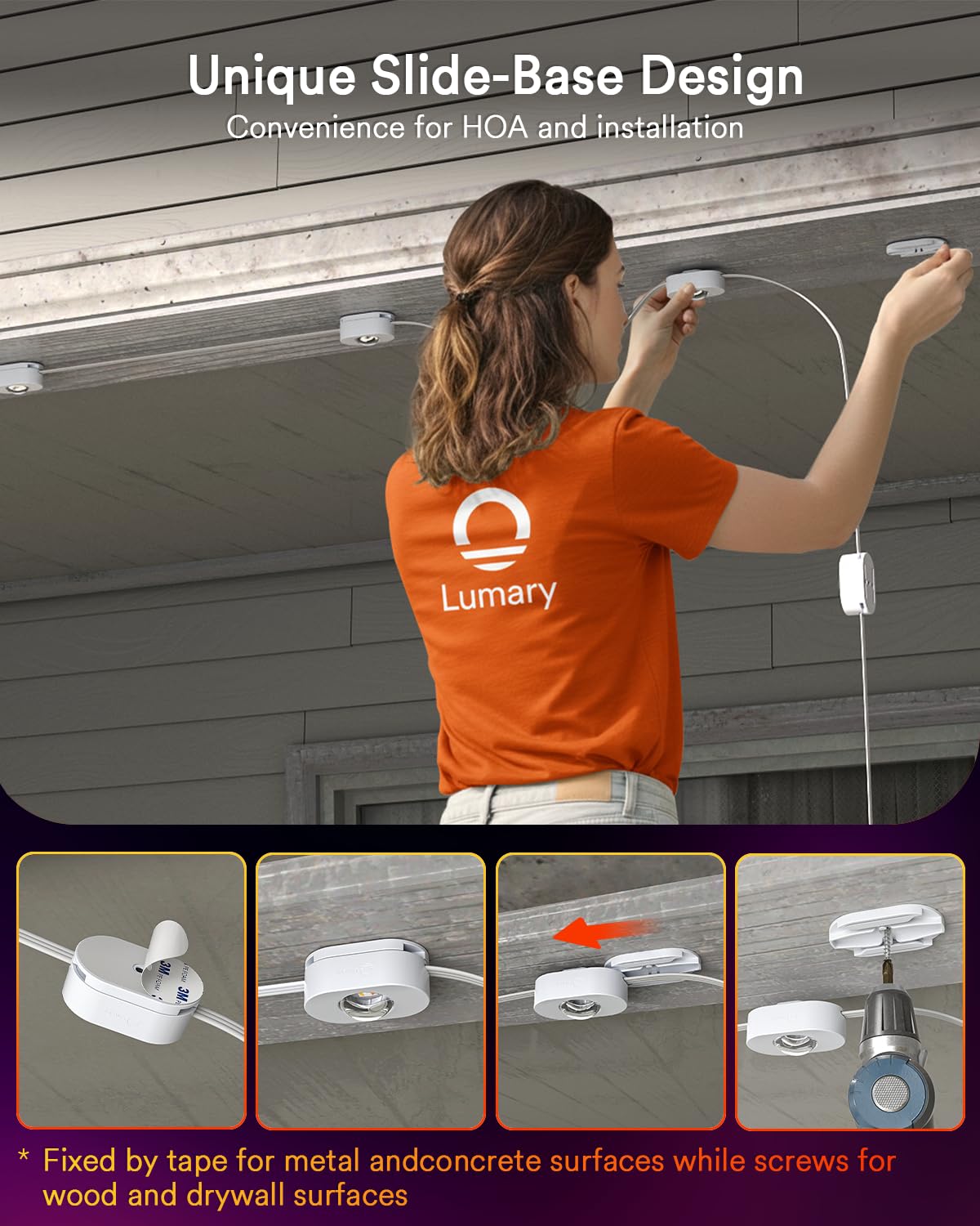 Lumary Smart Permanent Outdoor Lights 2 With Remote & Slide-Base  100Ft With 60 Rgbaicw Leds 3600Lm For Daily & Accent Lighting  110+ Scene For Halloween Christmas Decor  Work With Alexa Google  White