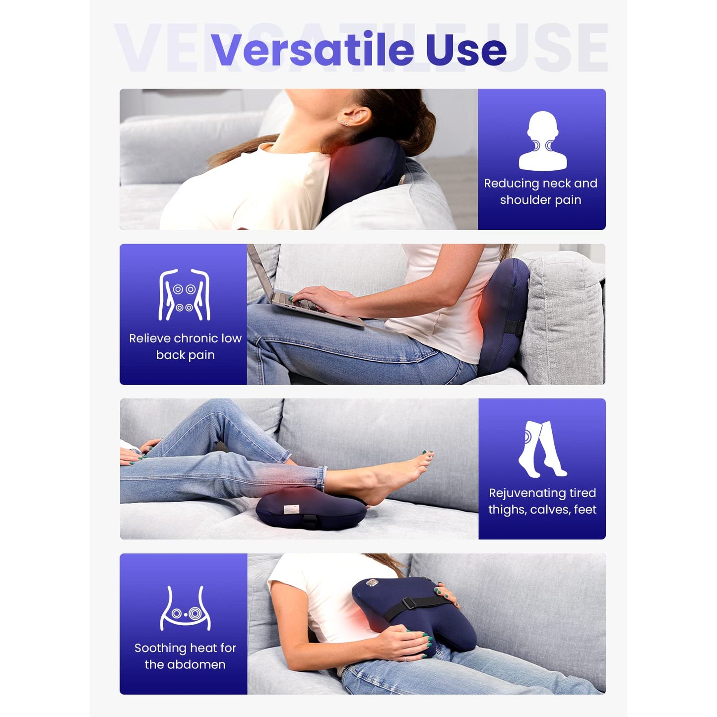 BOB AND BRAD Cordless Back Massager with Heat FSA Eligible HSA Eligible, Shiatsu Neck Massager for Pain Relief Deep Tissue, 3D Kneading Massage Pillow for Pain Relief, Birthday Gifts for Women Men