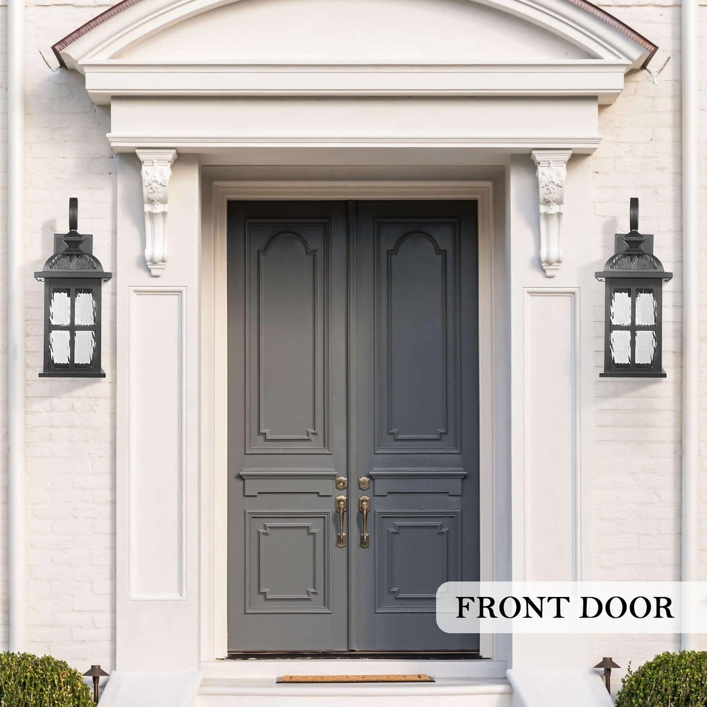 Darkaway 2Pcs Large Outdoor Wall Light  22Inch Exterior Light Fixture With Water Ripple Glass  Aluminum Outside Lights Sconces Exterior Lighting For House Porch Patio Doorway