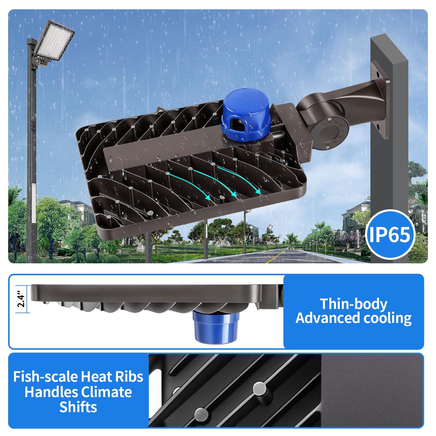 Ledmo 240W Led Parking Lot Light Outdoor Dusk To Dawn Parking Lot Lighting With Adjustable Arm Mount 37000Lm Ip65 Led Street Commercial Area Lights For Yard Sport Barn Shop 5000K
