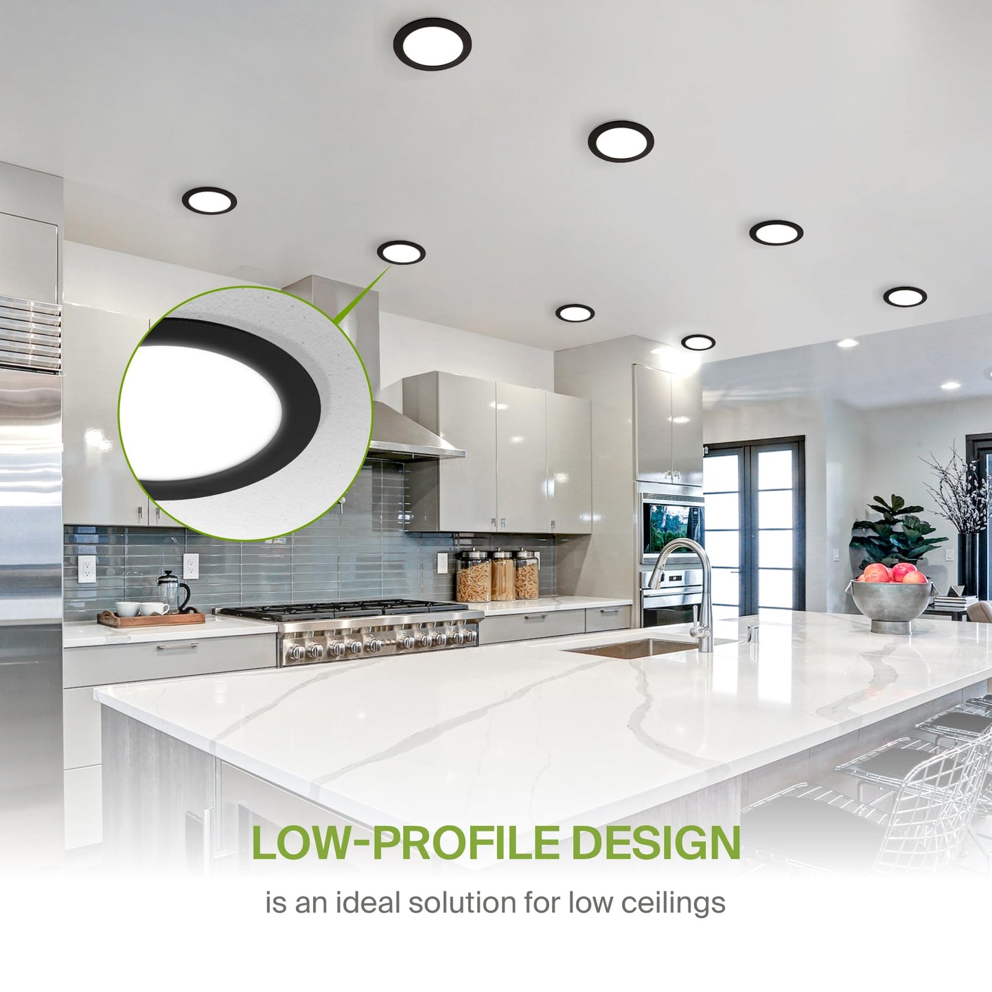 Asd 6 Pack Led Recessed Lighting 6 Inch 12W  5 Cct 2700K-5000K Cri90+  Ic Rated Ultra Thin Dimmable Ceiling Lights With J Box  Canless Wafer Downlight  Round Slim Panel Light  Energy Star Etl  Black