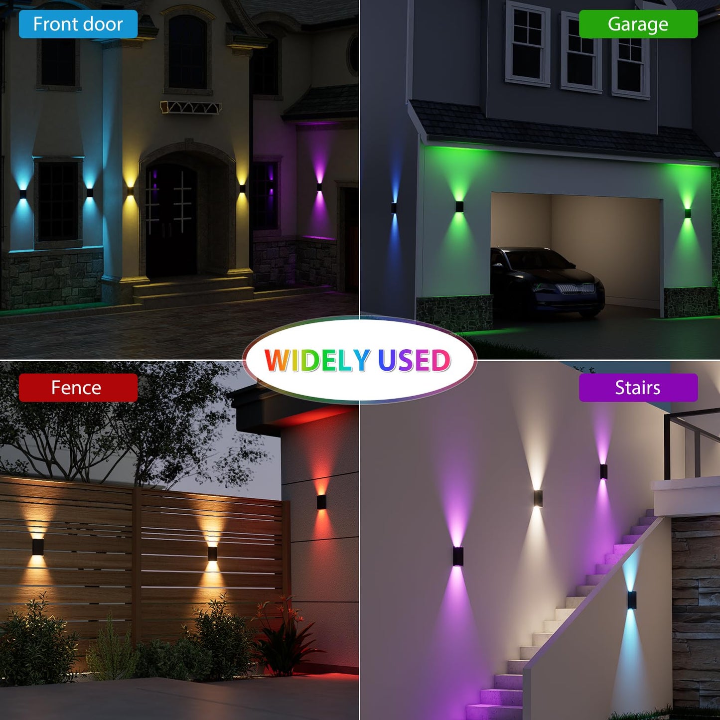 Solar Lights Outdoor 8 Lighting Modes Dusk To Dawn Lighting Wall Sconce Ip67 Waterproof Up And Down Solar Wall Light Front Door Light For House  Garage  Porch Doorway Fence Festival Decor (6 Pack)