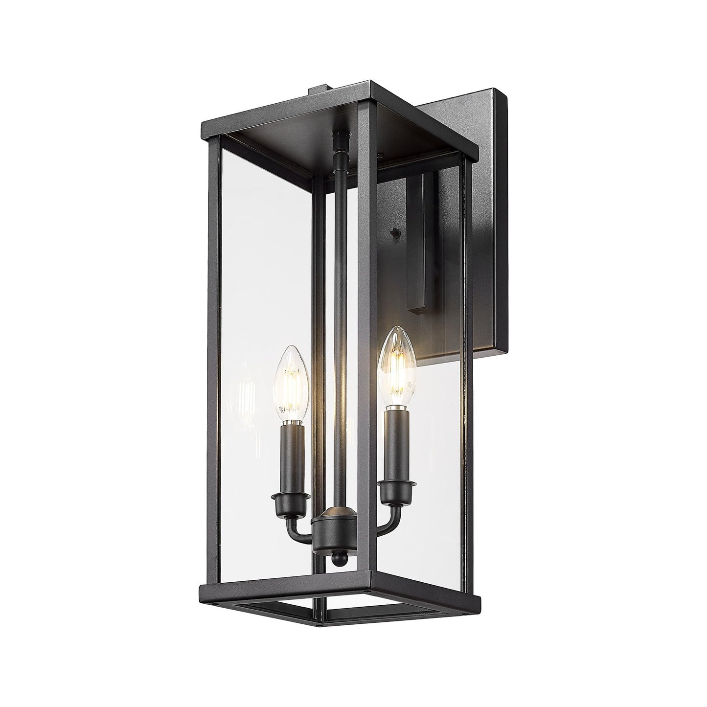Bestshared Outdoor Wall Sconce Lights  20 Inch Tall Exterior Wall Lighting Fixtures With Clear Glass  Anti-Rust Modern Black Outside Lantern Lamp For House Front Porch Patio (Black  20-1 Pack)