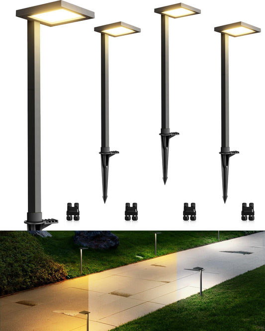 Sunvie 3Cct Low Voltage Pathway Lights Wired Pathway Lights Outdoor 5W 3000K Anti Glare Led Low Voltage Landscape Lighting Waterproof Landscape Path Lights For Walkway Backyard Garden Patio  4 Pack