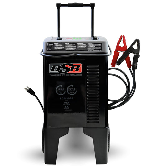 Schumacher DSR ProSeries Wheeled Battery Charger/Trickle Charger/Desulfator/Booster/Engine Starter - 6/12 Volt, 125/275 Amp, Model Number DSR122