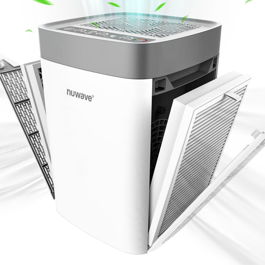 Nuwave Air Purifiers for Home Bedroom Up to 1361 Sq Ft, Portable Air Purifier with Air Quality Sensor, H13 True HEPA & Carbon Filter Captures Pet Hair Dust Smoke,18dB, Energy Star Certified