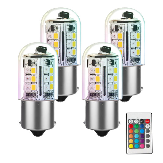 Cheopha 1141 1156 Ba15S Rgb Color Changing Led Bulb 3W  12V Landscape Light Bulbs  Single Contact Bayonet Base  Rgb+Warm White  Christmas New Year & Landscape Lighting And Rv Camper Trailer 4-Pack