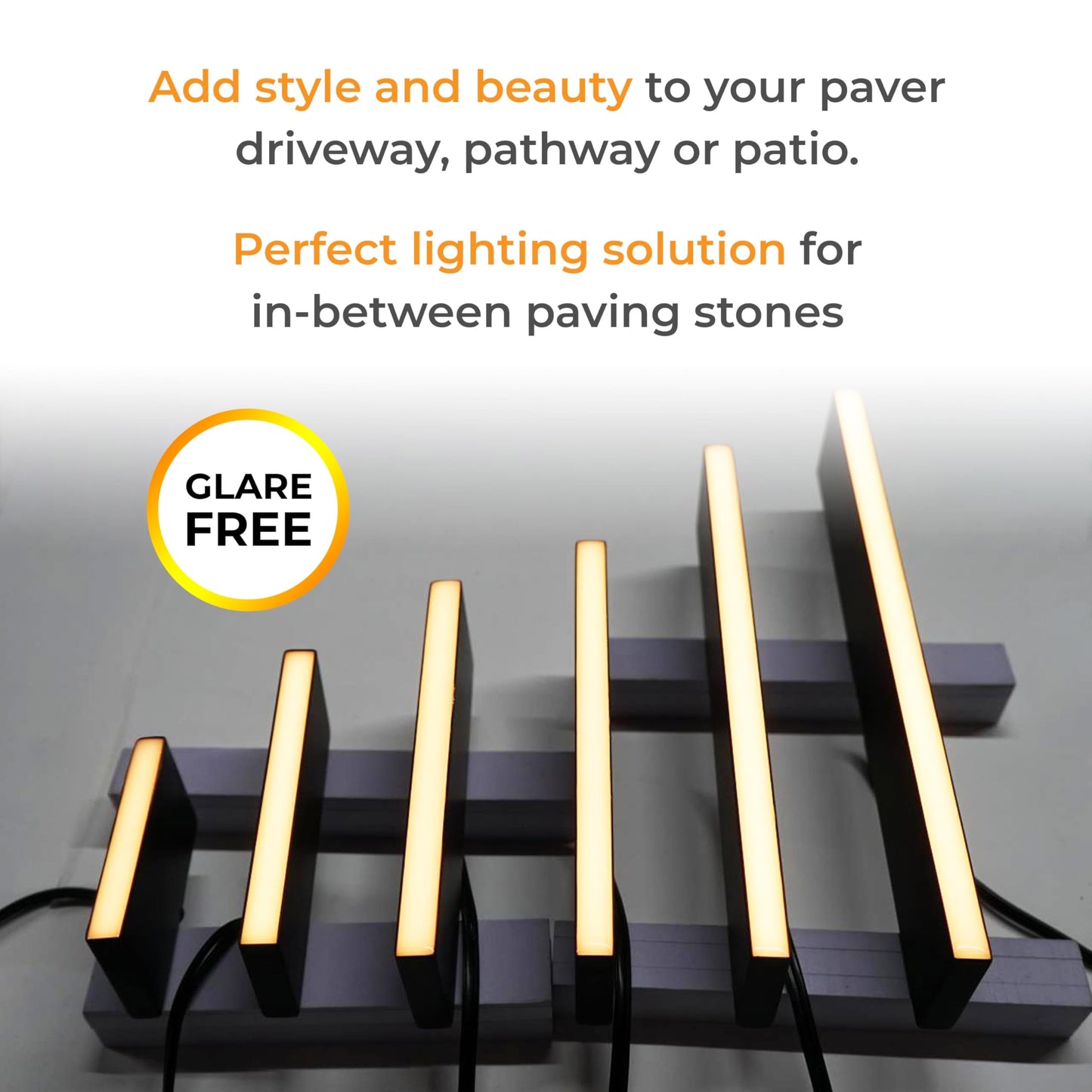Lumengy Paver Light Slim 0.5X16 Inch Glare-Free 2700K Warm White  Steel Brick Lighting For Pavers  Walls  Driveway & Pathway Borders  Waterproof Ip67  12V Ac/Dc Drive-Over Rated